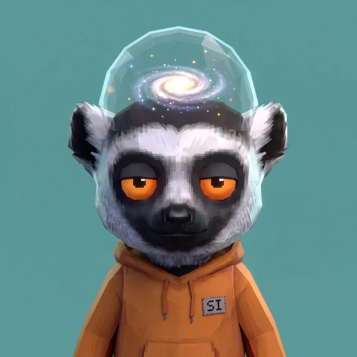Super Intelligence Faka in an orange hoodie on teal