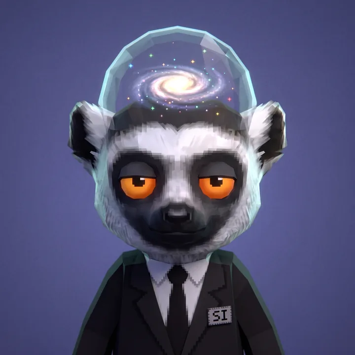 Super Intelligence Faka in a black suit and tie